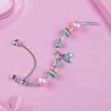 Bracelet Arc-en-Ciel avec Pendentif Cœur & Lune JolieDivine