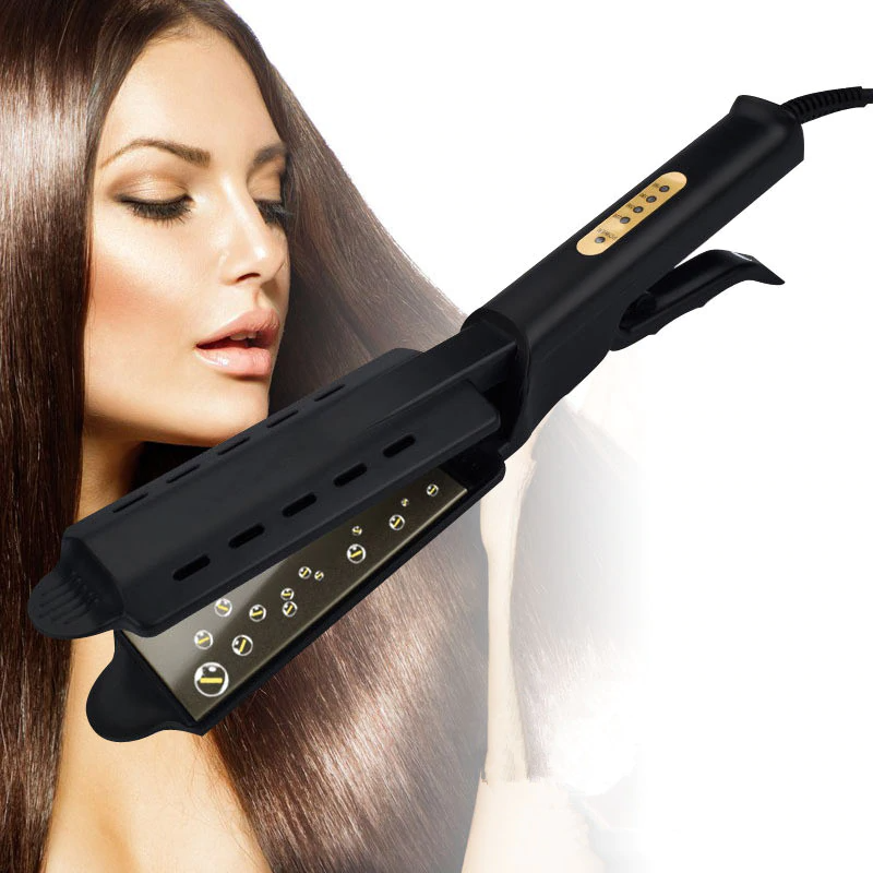 EASYHair Lisseur de cheveux pour femmes, fer à lisser avec plaque en céramique et Tourmaline, ionique, accessoire de coiffure pour femmes, avec 4 appareils de température