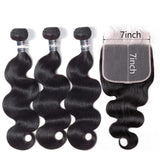 Formule Tissage  MARA  Lot de 3 tissage + Lace Closure  7x7 Remy Cheveux Péruviens joliedivine