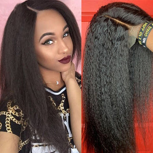 La Kinky MELANIE  perruque lisse perruque lisse 13*4 lace front perruques de cheveux humains Pré-Plumées Remy lace wig 4x4 lace closure perruque pour les femmes noires U perruque partie