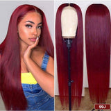 Perruque Che AMANDAveux Brésilien Burgundy 99J Lace Front Wig Red Wig 1B 99J Ombre Human Hair Wig Straight.