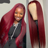 Perruque Che AMANDAveux Brésilien Burgundy 99J Lace Front Wig Red Wig 1B 99J Ombre Human Hair Wig Straight.