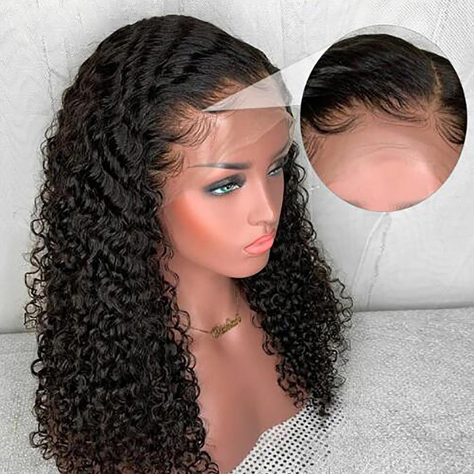 Perruque RICHALA Curly Lace Front cheveux BRÉSILIEN Cheveux pré-plumé et noeuds blanchis