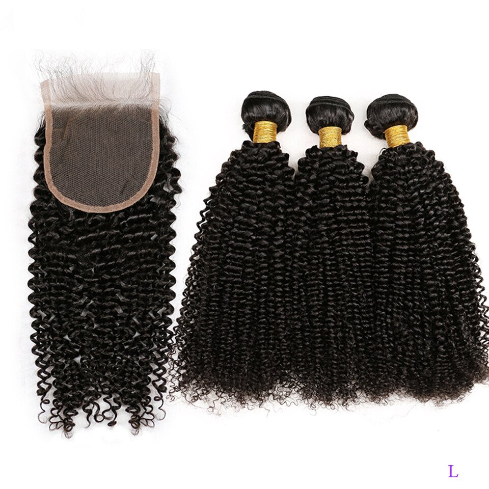 Formule tissage MERIN 3 paquets plus Closure Cheveux Brésilien.