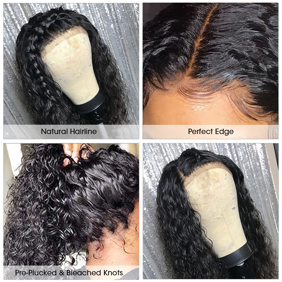 Perruque RICHALA Curly Lace Front cheveux BRÉSILIEN Cheveux pré-plumé et noeuds blanchis