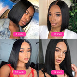 Perruques DAISIRE Cheveux brésiliennes courtes Bob Wigs 150 Densité Dentelle droite Perruques de cheveux humains pour femmes 13x6x1 Transparent Part Lace Wigs