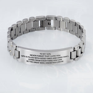 PERSONALIZED ENGRAVED MESSAGE MEN BRACELET: