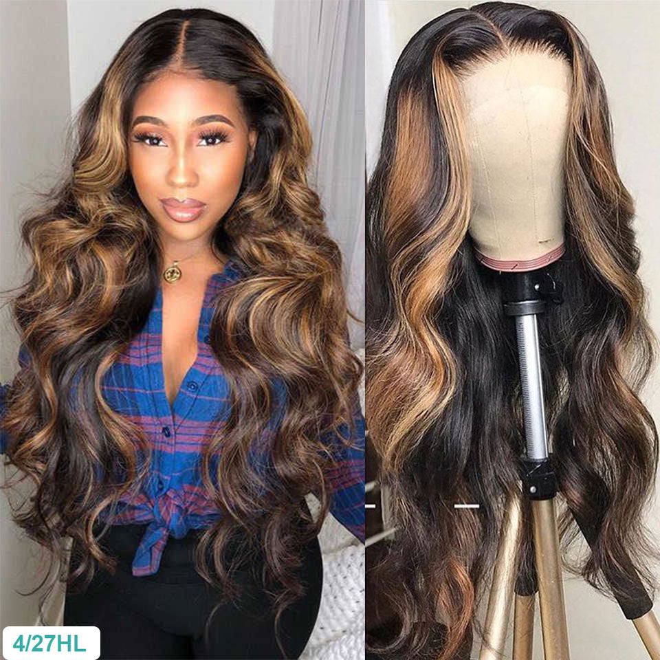 PERRUQUE DEGLIA Cheveux Brésilien150% 13X6 Lace Frontal Wig  naturels pré-plumés