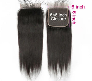 Lace Frontale Closure 6X6 inch Cheveux Brasilien Lisse 100% Remy joliedivine