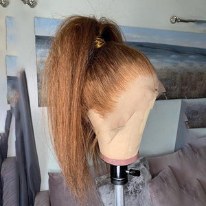 PERRUQUE ZEINA cheveux Brésilien Kinky LISSE Lace Front  1B/27 130%  13*4 Remy JolieDivine
