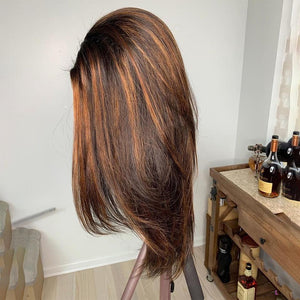 Perruque ROSE Cheveux Brésilien 27 Highlight Lace Front 13*4 Remy 130% Honey Blond JolieDivine