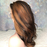 Perruque ROSE Cheveux Brésilien 27 Highlight Lace Front 13*4 Remy 130% Honey Blond JolieDivine