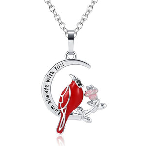 Collier à pendentif cœur cardinal
