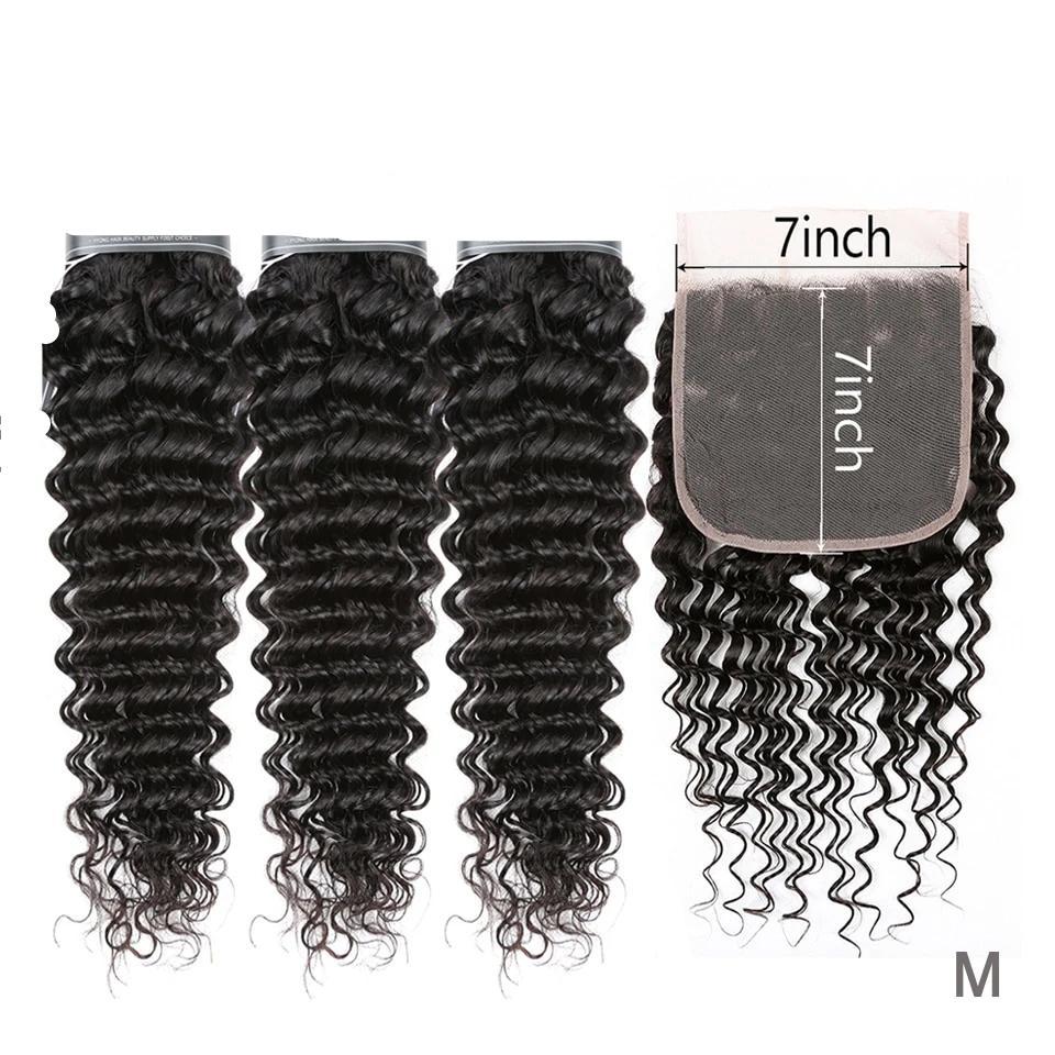 Tissage Malaisien Ondulé Deep Wave avec 7x7 Lace Closure joliedivine