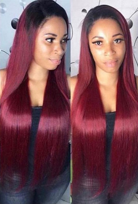 Perruque Che AMANDAveux Brésilien Burgundy 99J Lace Front Wig Red Wig 1B 99J Ombre Human Hair Wig Straight.