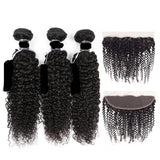 Formule KARA Lot de 3 Tissage Remy Hair avec Frontal Lace Cheveux Péruviens Ondulés